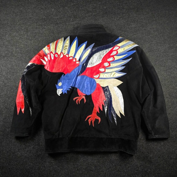 Augustina Jackets & Blazers - Augustina Taos Suede Leather Jacket Bird Snakeskin Southwest Black Women's L